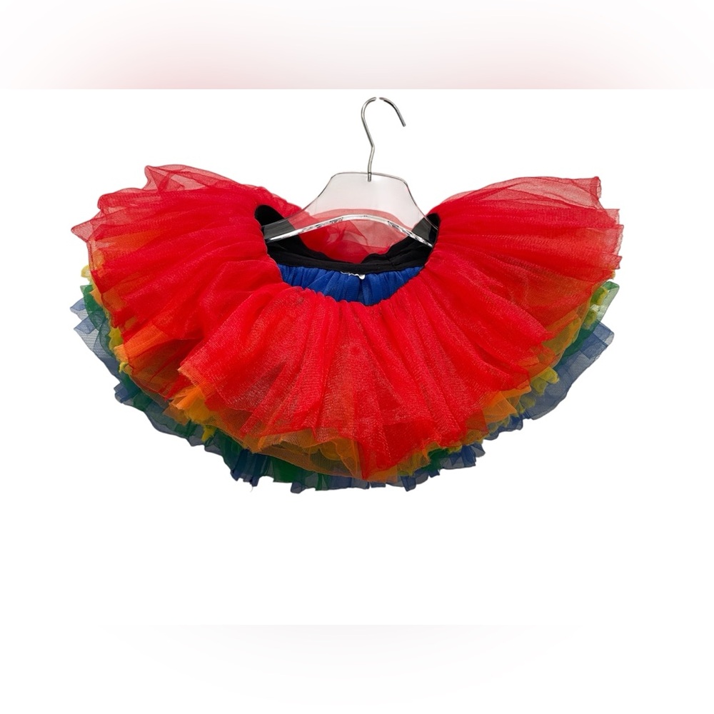 Girls Tulle Tutu Rainbow Red Yellow Blue Green Orange‎ One Size OS Colorful Big